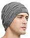 Vgogfly Slouchy Beanie for Men Winter Hats for Guys Cool Beanies Mens Lined Knit Warm Thick Skully Stocking Binie Hat Black/Dark Grey
