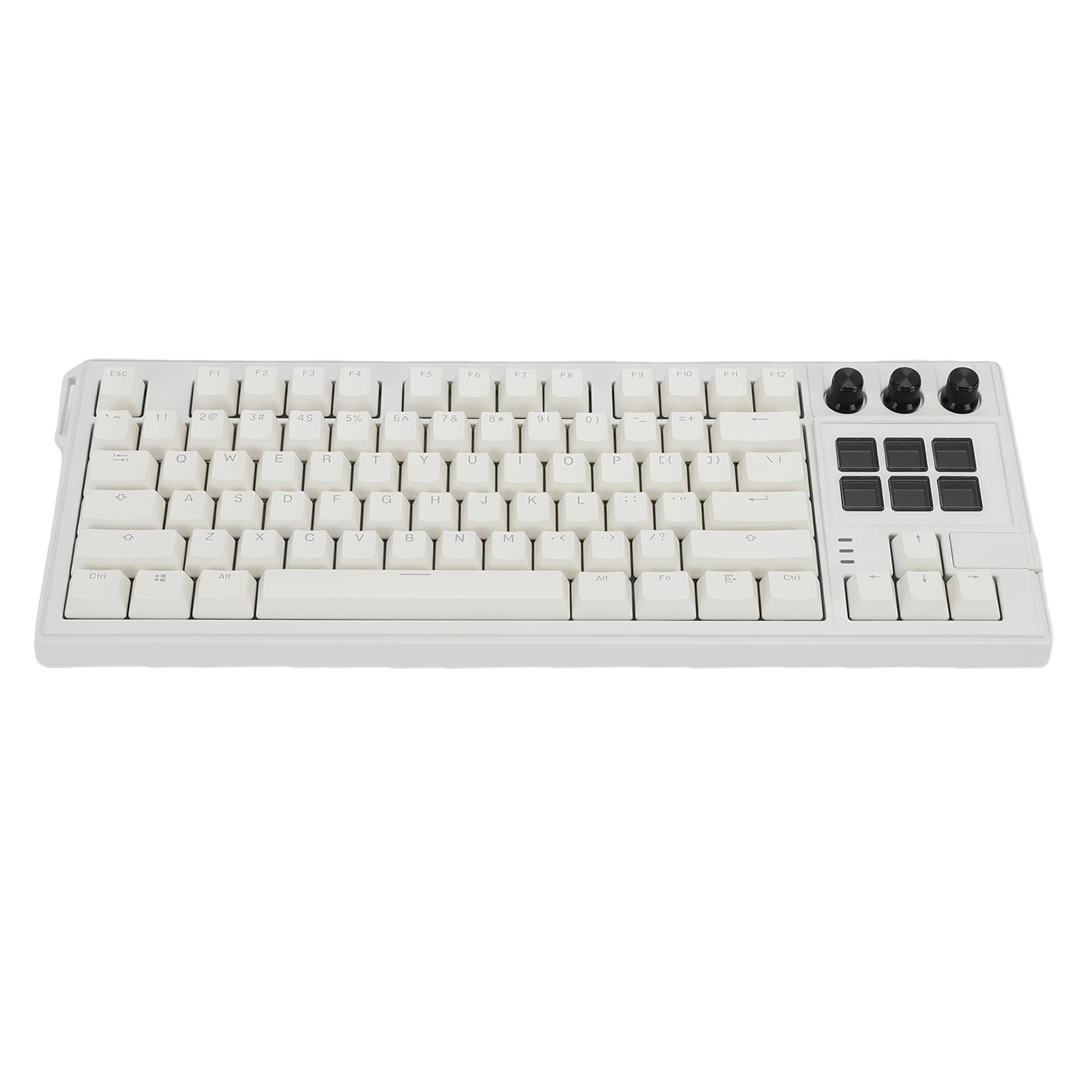 Topiky Przewodowa Klawiatura Mechaniczna USB, Układ 75%, 78 Klawiszy, w Tym 6 Programowalnych Klawiszy LCD, Wymienialne na Gorąco, Podświetlane RGB Przełączniki, Klawiatura Gaming (WHITE)