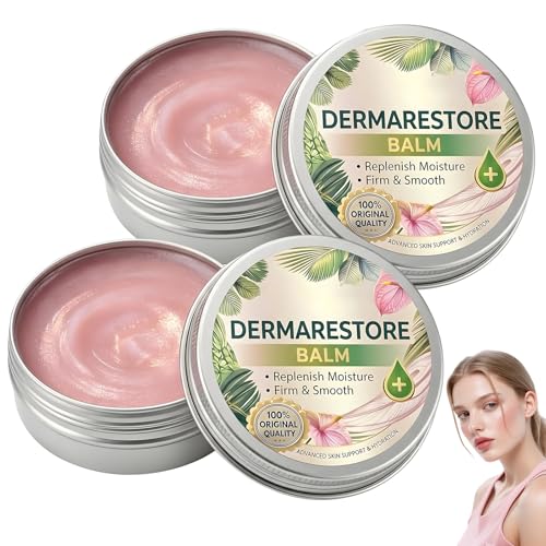 2PCS Derma Restore Balm Natural Skin Renewal Cream Gentle and Skin Friendly Reduces Wrinkles & Fine Lines Moisturizing & Hydration for Legs Arms Back All Skin Types Non-Greasy