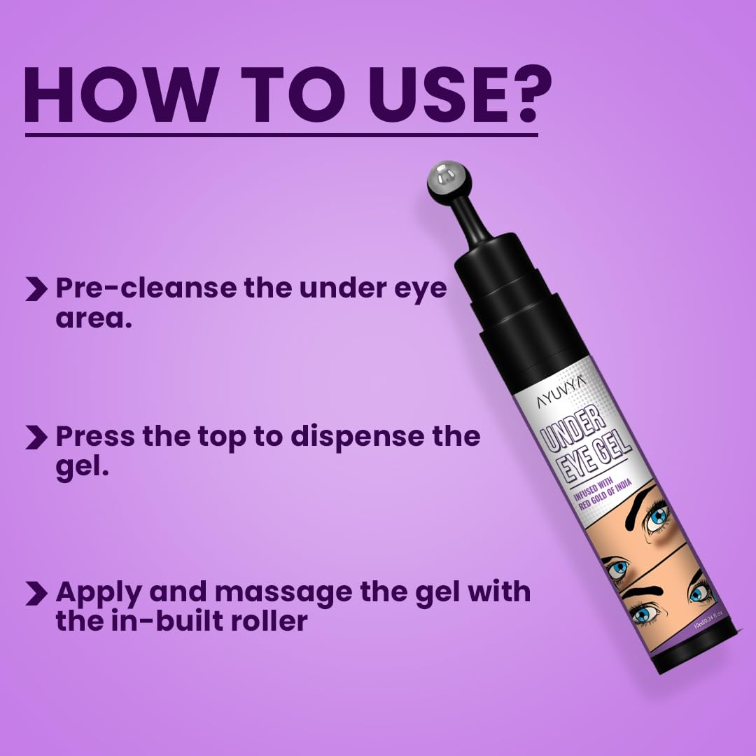 Ayuvya Under Eye Cream Gel Roll On for Men and Women | Reduces Dark Circles, Puffy Eyes, and Fine Lines with Pomegranate & White Rose Flower Ark | As Seen on Shark Tank — Amazon image 3