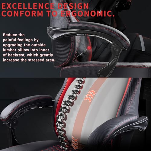 image for LEMBERI Big and Tall Gaming Chair 400lb Weight Capacity,Gamer Chairs f