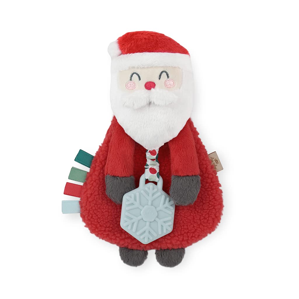 Itzy Ritzy - Itzy Lovey Including Teether, Textured Ribbons & Dangle Arms; Features Crinkle Sound, Sherpa Fabric and Minky Plush; Nick The Santa
