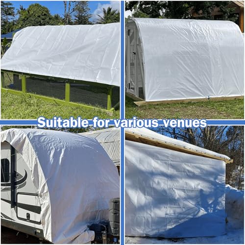 Bâche imperméable blanche de 3x4m en polyéthylène résistant pour serre - 8