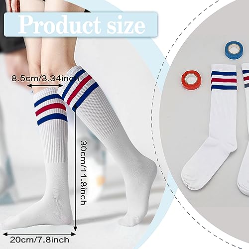 NZKNP Striped Thigh High Socks,Knee High Socks For Women,Striped Tube Socks For Women,Striped Cotton Tube Socks2