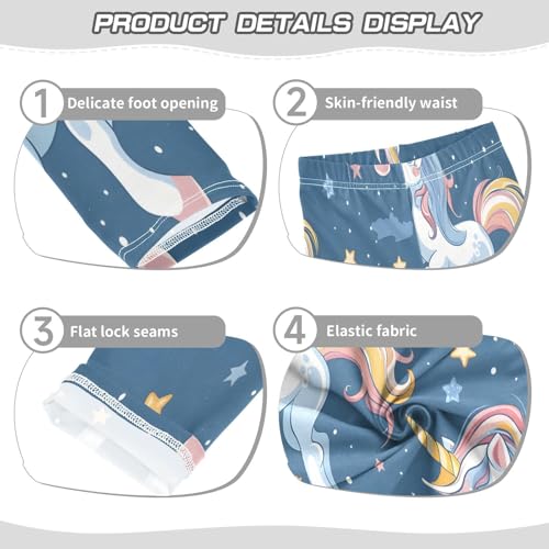 Toddler Girls Leggings Printed Yoga Pants Leggings Blue Hair Unicorn for Kids3