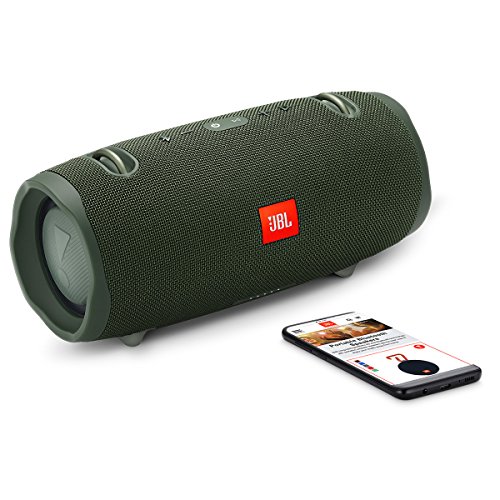 Image of JBL Xtreme 2, Wireless Portable Bluetooth Speaker, Signature Sound with Powerful Bass Radiator, 10000mAh Built-in Powerbank, Rugged Fabric Design, Connect+, IPX7 Waterproof & AUX (Green)