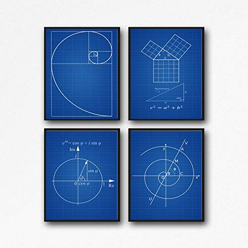 Affiche mathématique Fibonacci et Pythagore pour cabinet d'étude - 2
