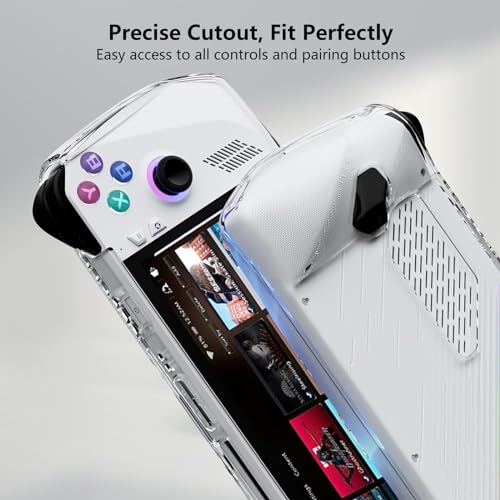 Image of Aircawin Case for ROG Ally Case Clear,Shockproof Clear Case Case for Asus Rog Ally Handheld Game Console with 4pcs Thumb Stick Cap,Lightwheight Soft TPU Case for ROG Ally Gaming Accessories-Clear
