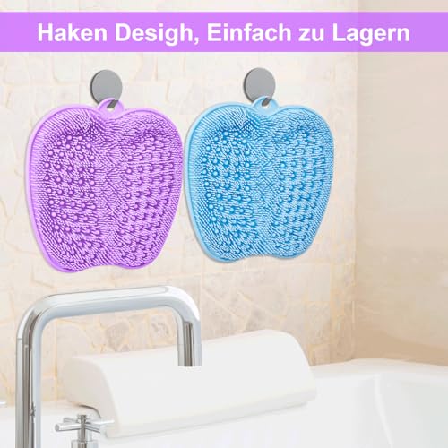 BESKAR Fußwäscher Bath Massage Pad mit Rutschfesten Saugnäpfen, Dusche zum Reinigen der Füße und Peeling, Fußpunkte Reflexzonenmatte zur Entspannung 5