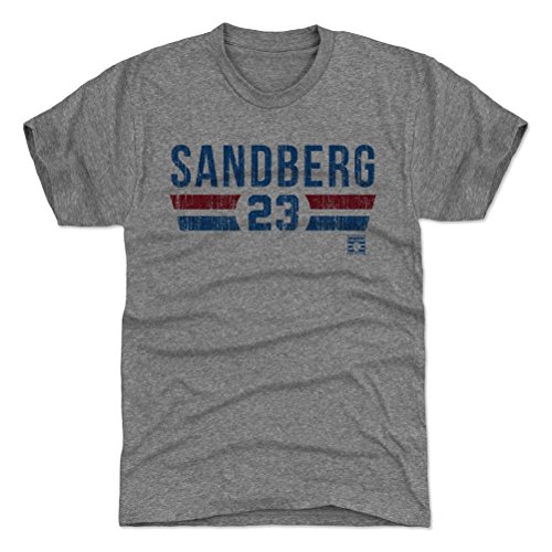 500 LEVEL Ryne Sandberg T-Shirt (Premium Mens T-Shirt X-Large Tri Gray) - Ryne Sandberg Font B