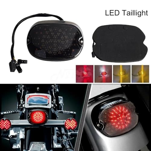 Feu arrière moto fumé pour Road King FLHR et Dyna, idéal pour vos road trips nocturnes