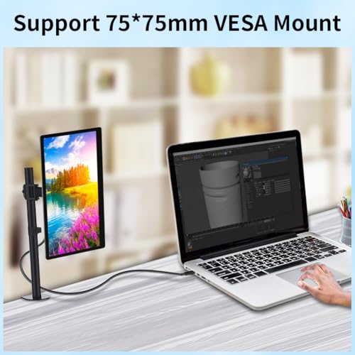 Image of 10.1 Inch Touchscreen Mini Monitor, IPS 1540x720 USB-C HDMI Portable Secondary Display with Stand & Speaker, Stretched Bar Screen for PC Laptop Rasp PI AIDA64 STEM DIY