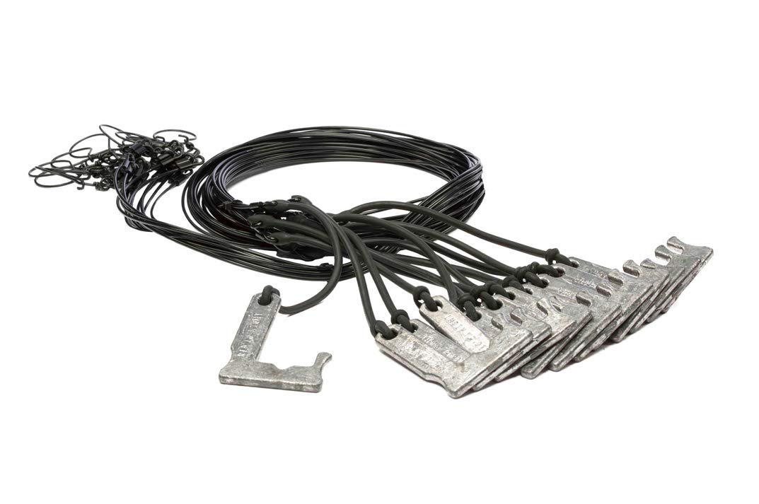 Rig'Em Right Waterfowl Pre-Rigged Duck Hunting J-Weights on 72 Inch Monofilament Mainline with Crimps, Bungee Cord and Decoy Rigging Swivels