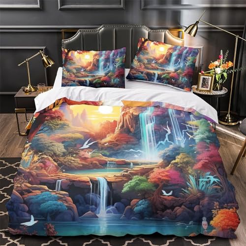 Parure de lit cascade 3D microfibre de qualité supérieure 260x220 - 4