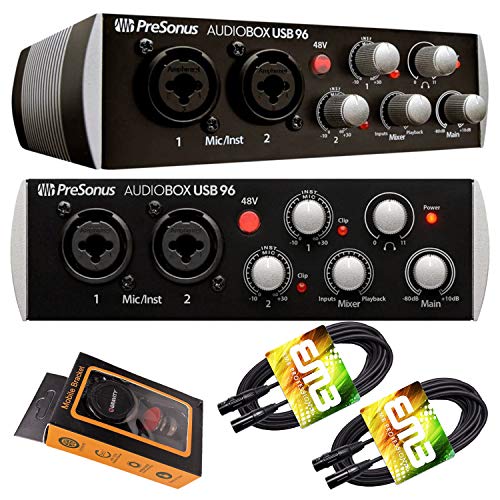 PreSonus AudioBox USB 96 fW^I[fBIC^[tF[X (ubN) 96 kHzRo[^[ USBoXp[C^[tFCX̃NXA MIC/LINE/INSTRUMENTSvAv d͓dbz_[ƃyAXLRP[u