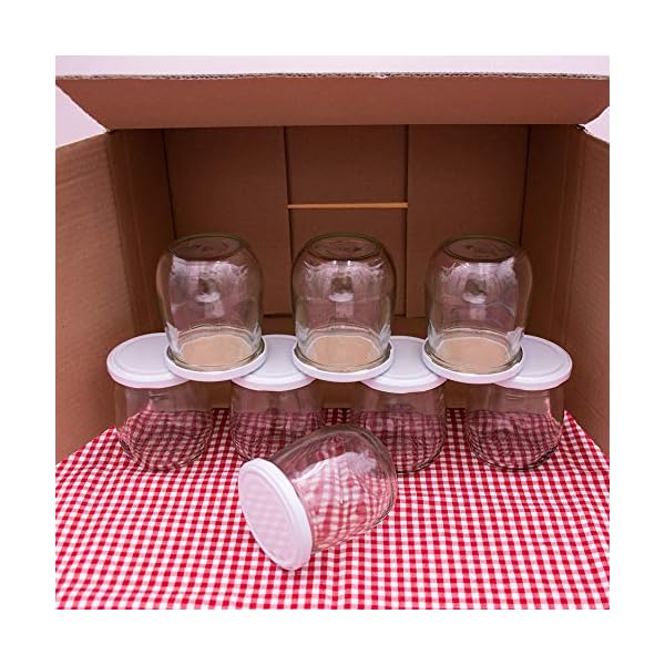 Flaschenbauer 417ml Premium EinmachglÃ¤ser, 16 x vielseitige KonservenglÃ¤ser mit TO82 Twist-Off Deckel, inklusive Etiketten - fÃ¼r Marmeladen, Honig, Obst, GemÃ¼se - Diverse Farben & Sets [WeiÃ]