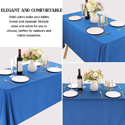 Image of 4 Pack Rectangle Tablecloth 60x126 Inch Blue Washable Polyester Table Cover for Wedding Dining Table Buffet Parties Banquet Decoration(Blue)