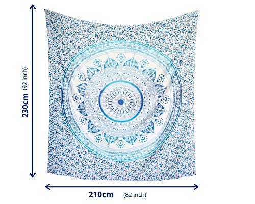 MOMOMUS Large Sand Free Beach Towel Mandala Design Ideal as a Blanket, Pareo and Sand Resistant Towel for the Beach in Large Dimensions Blue, 210 x 230 cm - Image 4