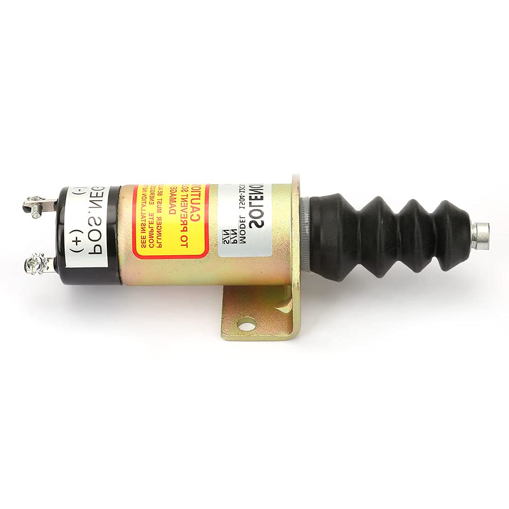Solenoide de apagado de 12 V, carcasa de acero, solenoide de parada del motor, vida útil duradera y prolongada, excelente fabricación, rendimiento estable