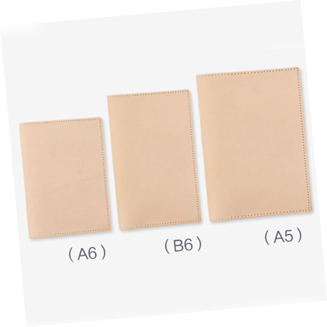 Homoyoyo Funda para Cuaderno A5 de Cuero Genuino Vegetal, Cubierta Protectora Color Natural, Ranuras y Bolsillos Interiores, Adecuado para Papelería, Oficina y Uso Escolar