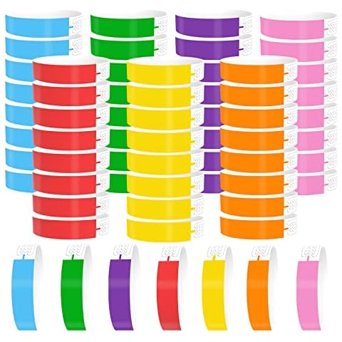 350 Pcs Paper Wristbands for Events, Waterproof Bracelets Colored Neon Wristbands for Festivals Party Concerts Music Swim Fairs Cover