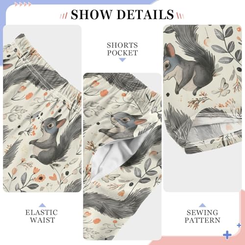 ALAZA Squirrel Pajamas Bottoms with Pockets Comfy Pjs Sleepwear Elastic Waistband Pajamas Pants Lounge Pants for 6-14 Years4