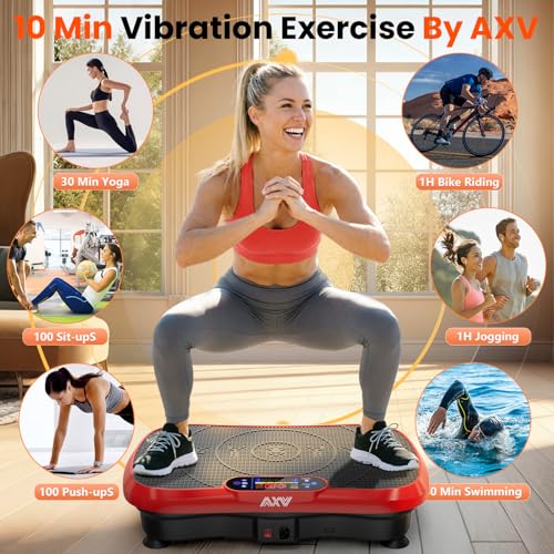 Image of AXV Vibration Plate Fitness Platform Exercise Machine Vibrating Shaking Full Body Shaker Workout Vibrate Stand Shake Board Sport for Weight Loss Fat Burner for Gym Home Office