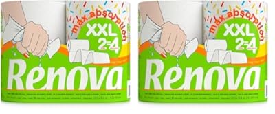 Renova 2 Rollos de Cocina Dobles Decorados - Papel  Blanco  Paquete de 2 