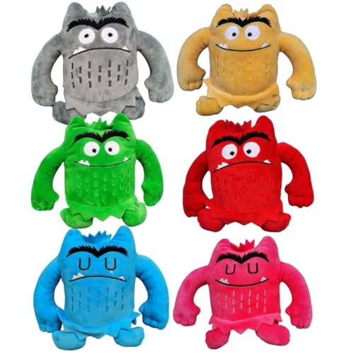 YIttings Color Monster Plush Toy Set of 6 Soft Stuffed Emotional Learning Animal Dolls for Kids Multicolour