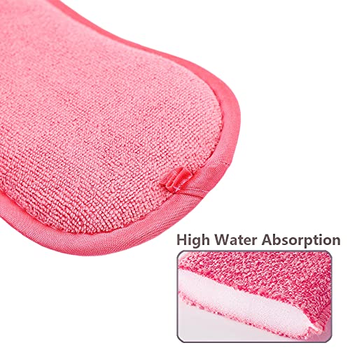 Image of Durable Scrub Scouring Sponge, Non-Scratch Microfiber Multi Surface Scrub and Wipe Sponges, Effortless Cleaning of Dishes, Pots and Pans, 6 Pack, Pink