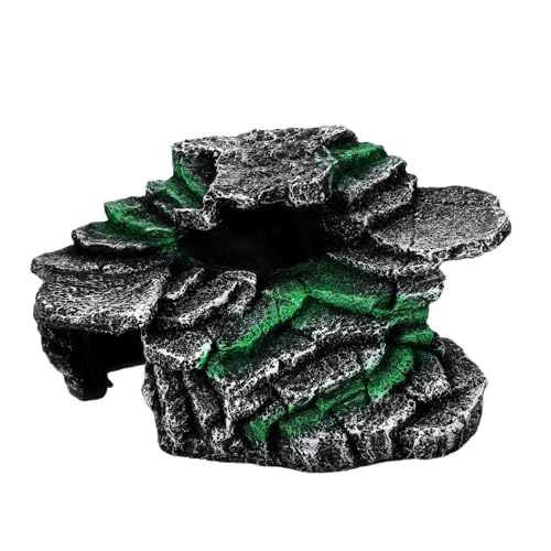 Happyyami Aquarium Decor Rocks Turtle Tank Decoration Basking Platform Reptile Hideout for Fish Tank Perfect Turtle Habitat Accessory