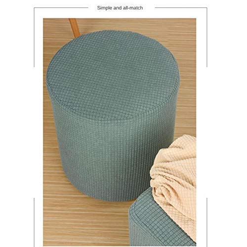 Tubayia Stretch Stool Cover Round Ottoman Protective Cover (Brown) - Image 3
