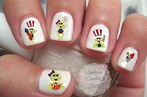 Miniatura 1 de 4th de julio American rana Nail Art Decals