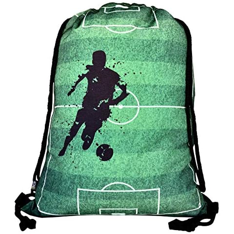 HECKBO kids football soccer gym drawstring bag - 40x32cm - 12.6" x 15.8" - string bag - kindergarten daycare crèche school football - children kids girl boy backpack, sports bag, fabric bag Cover