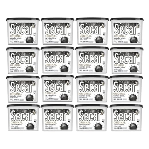 Anti Mofo Secar 16 un X 180g Natural - Desumidificador Armario (Carvão Original)