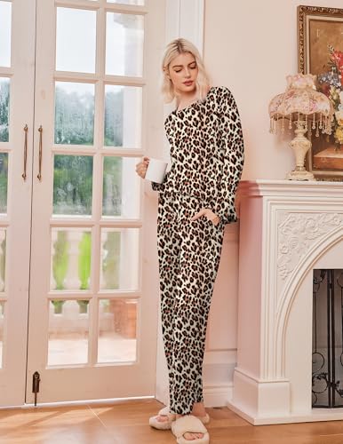 Ekouaer 2 Pack Womens Pajama Sets Long Sleeve Long Pants Pjs Loungewear - image 4