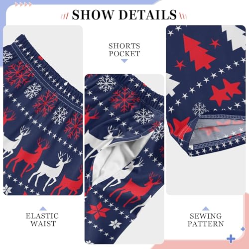 Winter Reindeer Ball Boys Long Pants Soft Trousers Elastic Waist Kids Lounge Bottoms with Pockets S-XL4