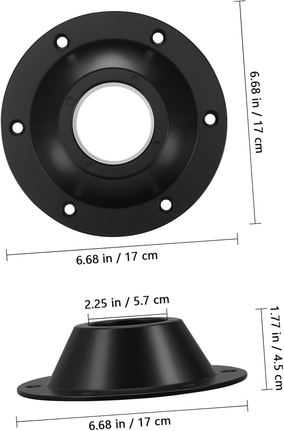 6pcs Rv Table Base Mount Pedestal Table Leg Support for Rvs and Campers Compact and Fit for Spaces Includes Mounting Screws Black