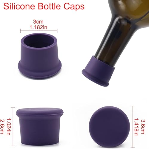 Miniatura 2 de 6 tapones de silicona reutilizables para vino, corchos de vidrio, bebidas, cerveza, champán, para mantener fresco