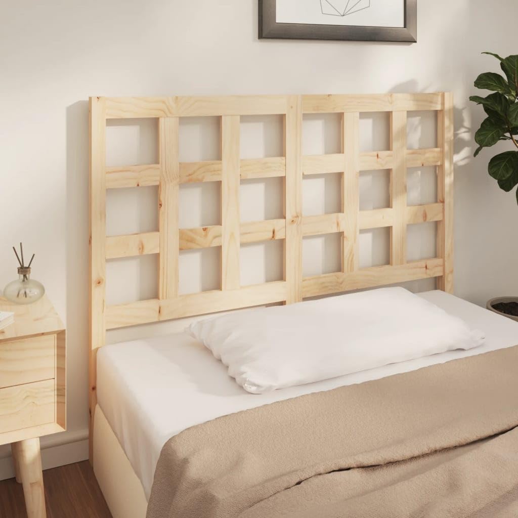 Tête de lit solide en pin massif - 140,5 x 4 x 100 cm - Pour lit double et lit simple avec dossier - Accessoire de lit pour chambre à coucher et chambre d'amis