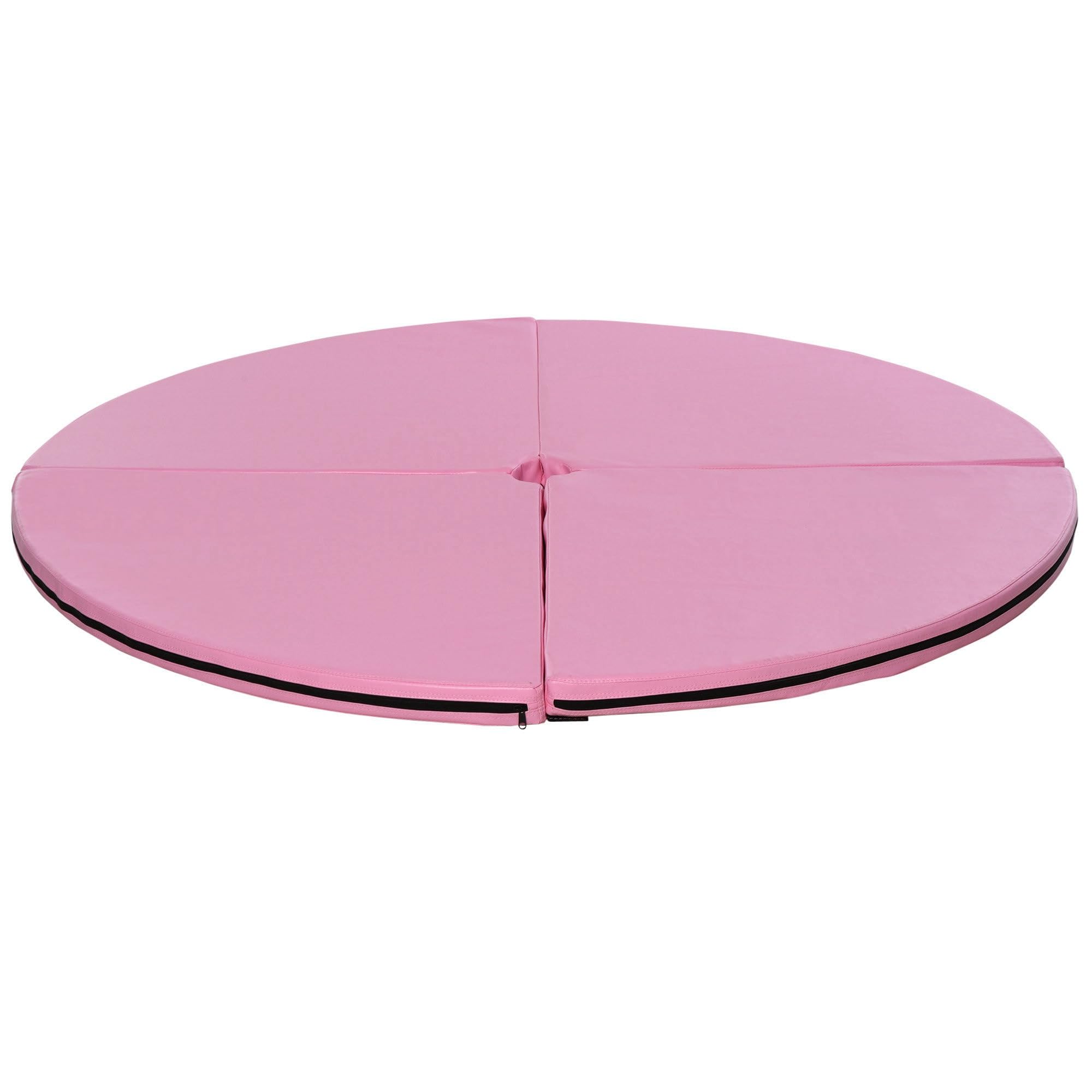 HOMCOM Esterilla para barra de baile, diámetro de 150 cm, esterilla protectora para danza de barra, 5 cm de grosor, esterilla de seguridad plegable, esterilla de seguridad portátil, esterilla de