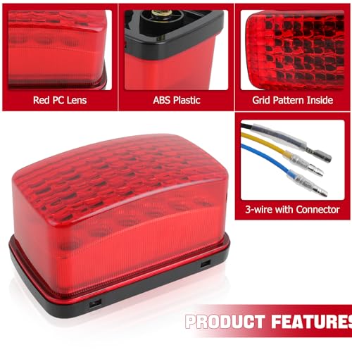Image of DREAMIZER LED Tail Light ATV OEM Taillight w /Running Brake Light Compatible with Yamaha Big Bear Bruin Rhino Kodiak Grizzly Wolverine Viking