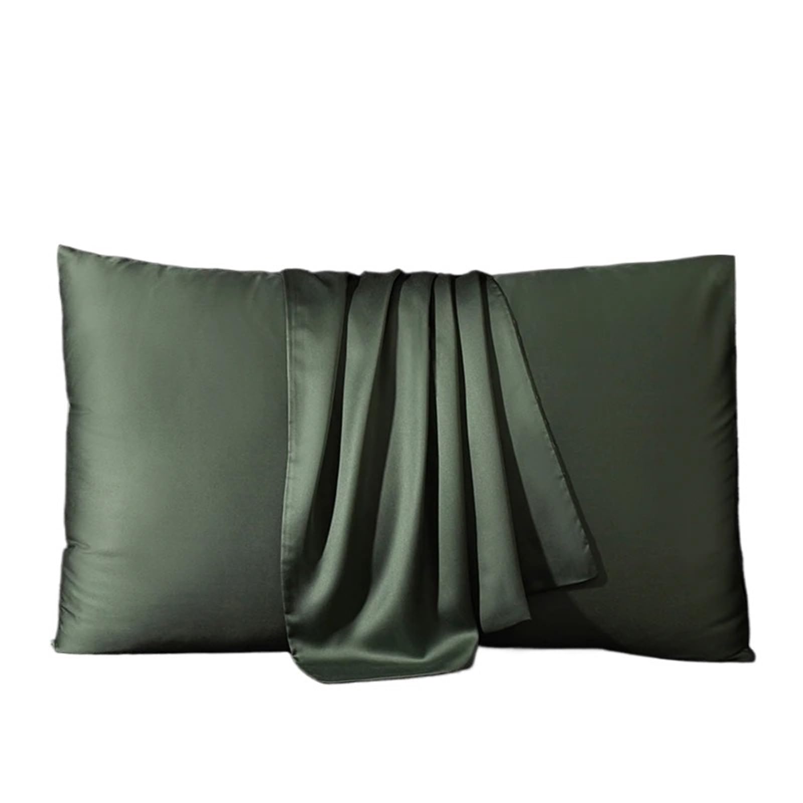 Taie d'oreiller en soie de mûre haut de gamme verte 50x90 cm