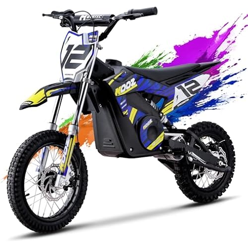 KOOZ HP112E 36V 1000W Electric Dirt Bike Electric Motorcycle for Kids,Blue