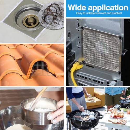 Edelstahl Gewebtes Drahtgeflecht, 30x290cm Drahtgitter Feinmaschig 60 Mesh Metall Filter Screen Sheets Gitter Drahtgewebe Filtersieb Blatt Edelstahlgewebe für Türen Verhindert Mäuse