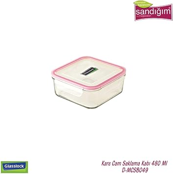 Glasslock Kare Cam Saklama Kabi 490 Ml