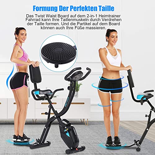 ANCHEER Hometrainer, fiets met app-aansluiting, F-bike, steungewicht 125 kg, inklapbare hometrainer, X-Bike, 10-traps instelbare magneetweerstand, fietstrainer, handpulssensoren, ruimtebesparend - Afbeelding 5