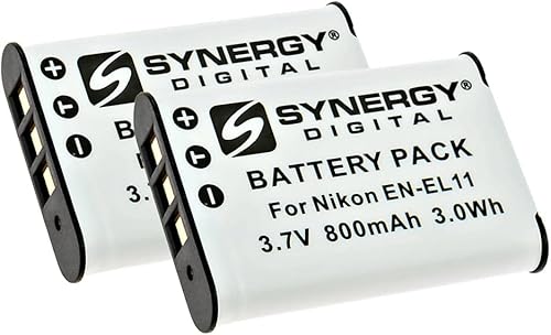 Vista 6 de SDENEL11 Batería recargable de iones de litio de ultra alta capacidad (3.7 V 800 mAh) Reemplazo para batería Nikon EN-EL11 para Nikon Coolpix S550