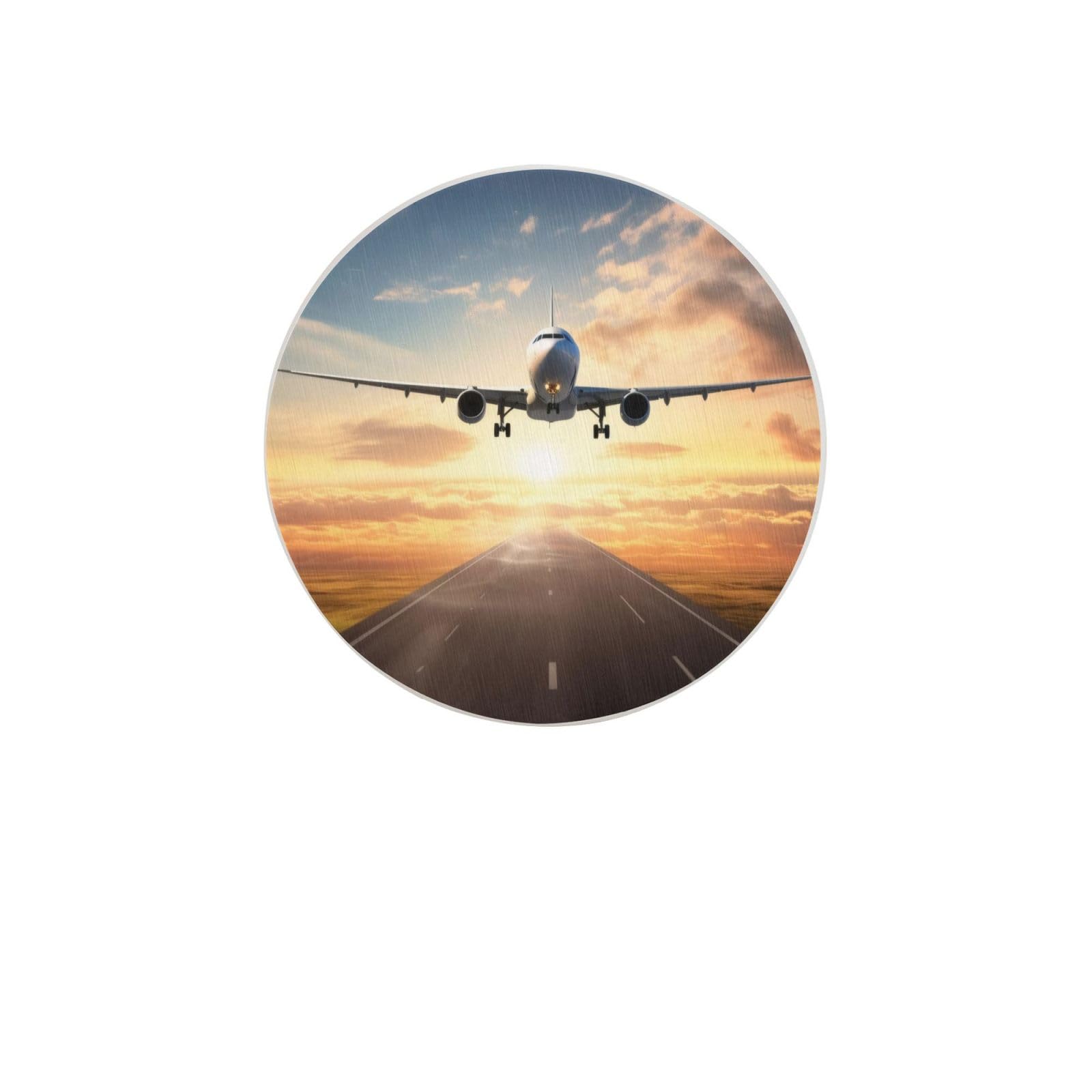 Airplane Absorbent Drink Coasters Diatomaceous Round Coaster 4 Inch Reusable Cup Coasters Set 4pc