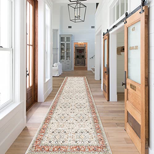 Hy Hao Yun Lai Non Slip Runners For Hallways,Washable,Long Ultra Soft Kitchen Runner ,Non Shedding Accent Farmhouse Rugs (Ivory, 2 X 10) #TOP18